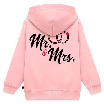 Ehepaar - Kinder Premium Organic Zip Hoodie - Rosa - Hinten - AI Model Kid Female (0cm)
