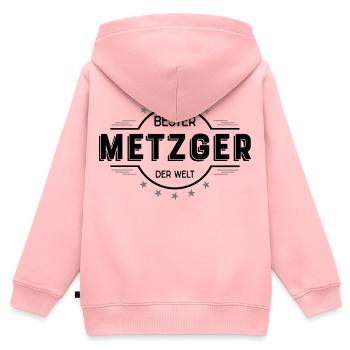 metzger - Kinder Premium Organic Zip Hoodie - Rosa - Hinten - AI Model Kid Female (0cm)