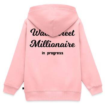 Bourse millionnaire - Sweat Premium à capuche zippé enfant bio - rose - Dos - AI Model Kid Female (0cm)