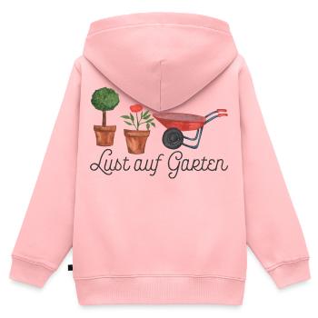 Lust auf Garten - Kinder Premium Organic Zip Hoodie - Rosa - Hinten - AI Model Kid Female (0cm)