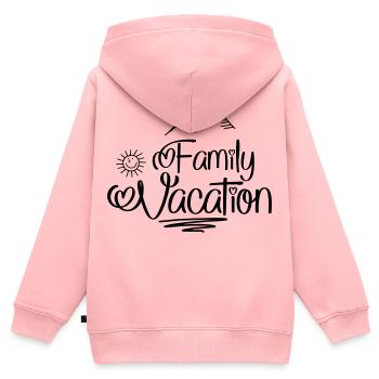 Ferien mit der Familie - Kinder Premium Organic Zip Hoodie - Rosa - Hinten - AI Model Kid Female (0cm)