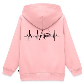Fischerei Herzlinie - Kinder Premium Organic Zip Hoodie - Rosa - Hinten - AI Model Kid Female (0cm)