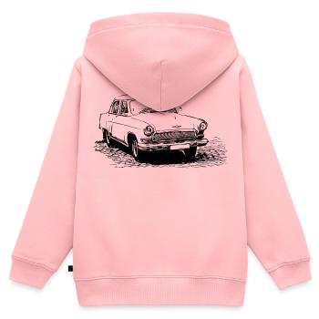 GAZ M-21 Volga - Sweat Premium à capuche zippé enfant bio - rose - Dos - AI Model Kid Female (0cm)