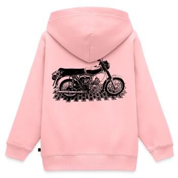 S51 - Motos de la RDA - Sweat Premium à capuche zippé enfant bio - rose - Dos - AI Model Kid Female (0cm)