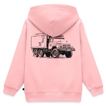 ZIL 131 KO - Kinder Premium Organic Zip Hoodie - Rosa - Hinten - AI Model Kid Female (0cm)