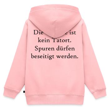 Die Toilette ist kein Tatort lustige Sprüche - Kinder Premium Organic Zip Hoodie - Rosa - Hinten - AI Model Kid Female (0cm)