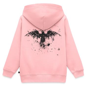 Adler Grunge Look - Kinder Premium Organic Zip Hoodie - Rosa - Hinten - AI Model Kid Female (0cm)