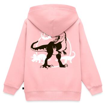 Tyrannosaurus T-Shirt - Kinder Premium Organic Zip Hoodie - Rosa - Hinten - AI Model Kid Female (0cm)