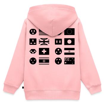 Internationale Steckertypen - Kinder Premium Organic Zip Hoodie - Rosa - Hinten - AI Model Kid Female (0cm)