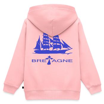SAILBOAT BRITAIN Kreation Louis RUNEMBERG © Adagp - Kinder Premium Organic Zip Hoodie - Rosa - Hinten - AI Model Kid Female (0cm)