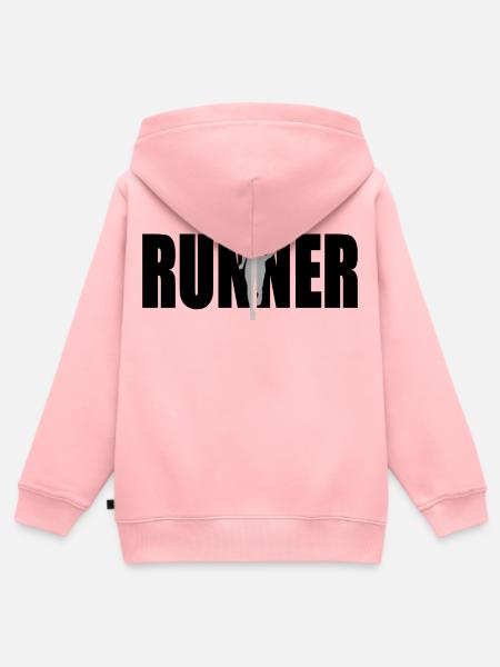 Runner - Kinder Premium Organic Zip Hoodie - Rosa