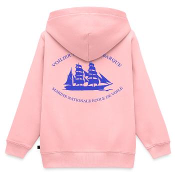 MARINE-SEGELSCHULE CREA L. RUNEMBERG - Kinder Premium Organic Zip Hoodie - Rosa - Hinten - AI Model Kid Female (0cm)