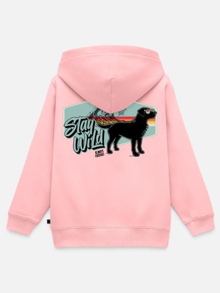 Stay Wild Hund Retro Surf - Kinder Premium Organic Zip Hoodie - Rosa