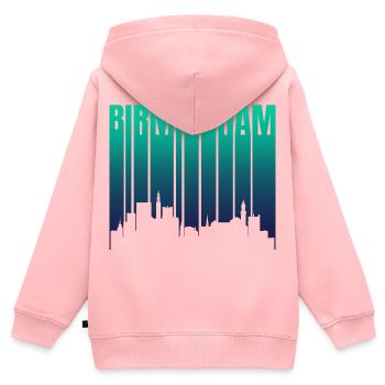 Birmingham Skyline Gradient - Kids Premium Organic Zip-up Hoodie - rose - Back - AI Model Kid Female (0cm)