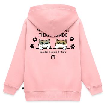 Tierfreunde Katzen - Kinder Premium Organic Zip Hoodie - Rosa - Hinten - AI Model Kid Female (0cm)