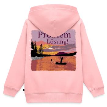 Problem Lösung Angeln - Kinder Premium Organic Zip Hoodie - Rosa - Hinten - AI Model Kid Female (0cm)