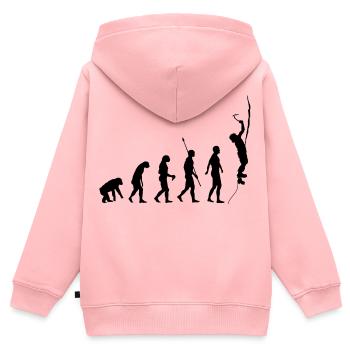 Evolution des Menschen, Eisklettern, Eiskletterer - Kinder Premium Organic Zip Hoodie - Rosa - Hinten - AI Model Kid Female (0cm)