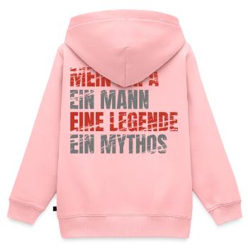 Papa Legende Mythos Grunge - Kinder Premium Organic Zip Hoodie - Rosa - Hinten - AI Model Kid Female (0cm)