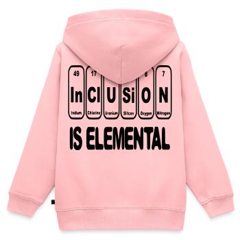 Inklusion ist elementar, entscheidend, essentiell # - Kinder Premium Organic Zip Hoodie - Rosa - Hinten - AI Model Kid Female (0cm)
