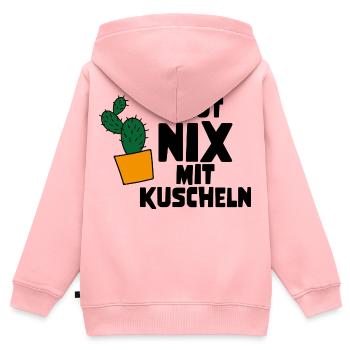 Kuscheln - Kinder Premium Organic Zip Hoodie - Rosa - Hinten - AI Model Kid Female (0cm)