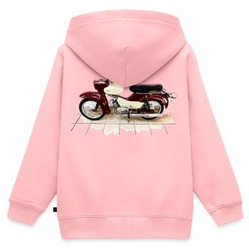 Simson - Star - Kinder Premium Organic Zip Hoodie - Rosa - Hinten - AI Model Kid Female (0cm)