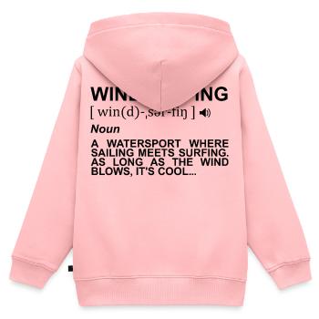 Windsurfing Wörterbuch - Kinder Premium Organic Zip Hoodie - Rosa - Hinten - AI Model Kid Female (0cm)