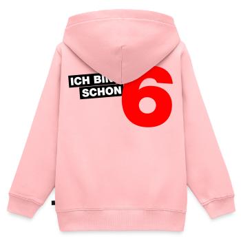 Ich bin schon 6 - Kinder Premium Organic Zip Hoodie - Rosa - Hinten - AI Model Kid Female (0cm)