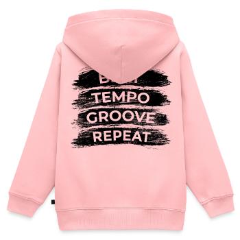 Beat Groove Tempo Repeat - Kinder Premium Organic Zip Hoodie - Rosa - Hinten - AI Model Kid Female (0cm)