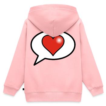 Bulle d'amour - Sweat Premium à capuche zippé enfant bio - rose - Dos - AI Model Kid Female (0cm)
