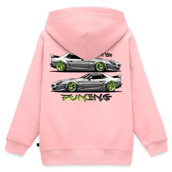 Mon truc, c’est le tuning - Sweat Premium à capuche zippé enfant bio - rose - Dos - AI Model Kid Female (0cm)
