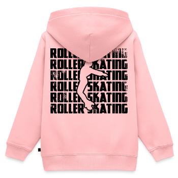 Rollschuhlaufen - Kinder Premium Organic Zip Hoodie - Rosa - Hinten - AI Model Kid Female (0cm)