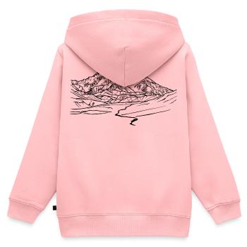 mount mckinley, Denali, Alaska, Berg, Gletscher - Kinder Premium Organic Zip Hoodie - Rosa - Hinten - AI Model Kid Female (0cm)