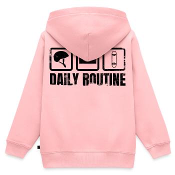 Tägliche Routine - Kinder Premium Organic Zip Hoodie - Rosa - Hinten - AI Model Kid Female (0cm)