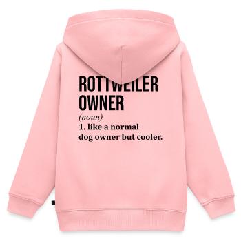 Rottweiler Rottweiler Rottweiler - Sweat Premium à capuche zippé enfant bio - rose - Dos - AI Model Kid Female (0cm)