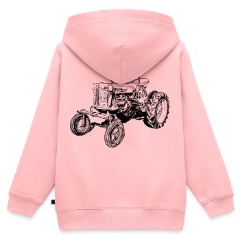 Farmall Cub - Kinder Premium Organic Zip Hoodie - Rosa - Hinten - AI Model Kid Female (0cm)