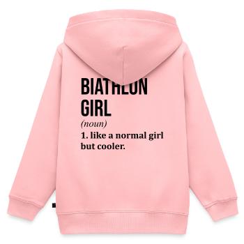 Biathlon Biathlon Biathlon - Kinder Premium Organic Zip Hoodie - Rosa - Hinten - AI Model Kid Female (0cm)