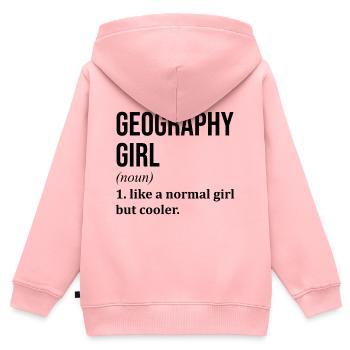 Geographie Geografie Geografie - Kinder Premium Organic Zip Hoodie - Rosa - Hinten - AI Model Kid Female (0cm)