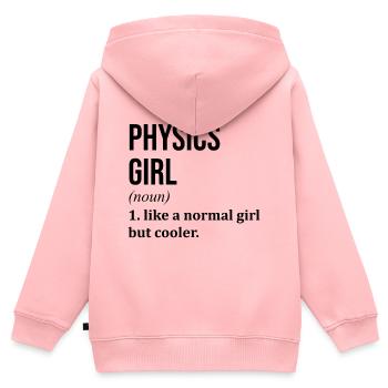 Physique physique Physique - Sweat Premium à capuche zippé enfant bio - rose - Dos - AI Model Kid Female (0cm)