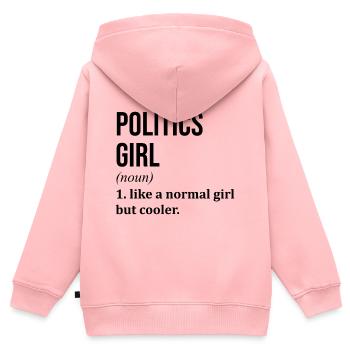 Politik Politik Politik - Kinder Premium Organic Zip Hoodie - Rosa - Hinten - AI Model Kid Female (0cm)