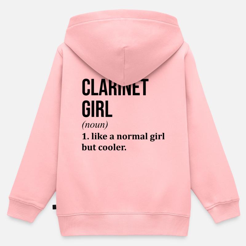 clarinette - Sweat Premium à capuche zippé enfant bio - rose