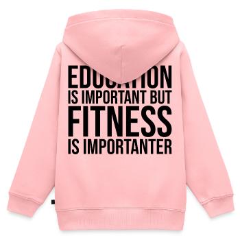 Fitness Fitness Fitness - Kinder Premium Organic Zip Hoodie - Rosa - Hinten - AI Model Kid Female (0cm)