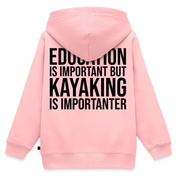 Kajak Kajak Kajak Kajak - Kinder Premium Organic Zip Hoodie - Rosa - Hinten - AI Model Kid Female (0cm)