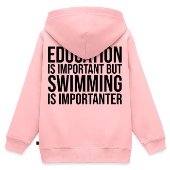 Schwimmen Schwimmen Schwimmen Schwimmen - Kinder Premium Organic Zip Hoodie - Rosa - Hinten - AI Model Kid Female (0cm)