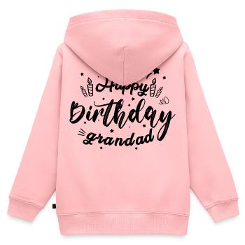 Herzlichen Glückwunsch zum Geburtstag Opa - Kinder Premium Organic Zip Hoodie - Rosa - Hinten - AI Model Kid Female (0cm)