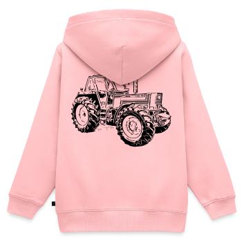 Tracteur Turbo DT 160 90 - Sweat Premium à capuche zippé enfant bio - rose - Dos - AI Model Kid Female (0cm)