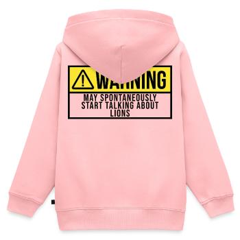 Lion Lion Lion - Sweat Premium à capuche zippé enfant bio - rose - Dos - AI Model Kid Female (0cm)