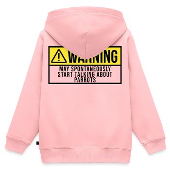 Perroquet Perroquet Perroquet - Sweat Premium à capuche zippé enfant bio - rose - Dos - AI Model Kid Female (0cm)