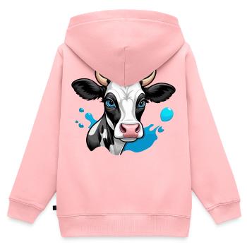 Süße Milchkuh mit blauen Augen - Kinder Premium Organic Zip Hoodie - Rosa - Hinten - AI Model Kid Female (0cm)