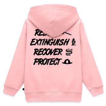 Retten Löschen Bergen Schützen - Kinder Premium Organic Zip Hoodie - Rosa - Hinten - AI Model Kid Female (0cm)