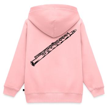 Flûte - Sweat Premium à capuche zippé enfant bio - rose - Dos - AI Model Kid Female (0cm)